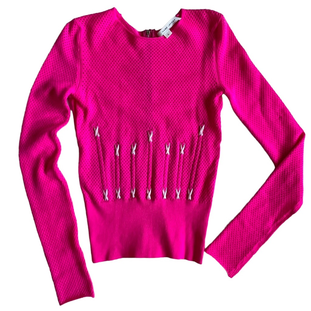 Marc Jacobs Pink Crew Neck Sweater with Cutout Details